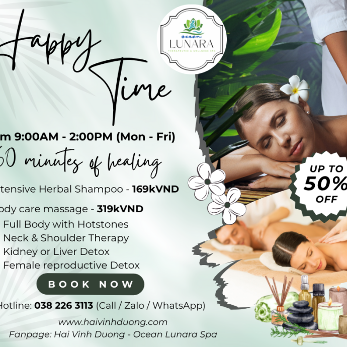GIỜ VÀNG BUỔI TRƯA – ƯU ĐÃI CỰC CHILL TẠI HẢI VINH ĐƯỜNG SPA